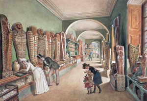 Egyptiläisen kokoelman käytävä ja viimeinen kaappi