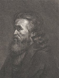 Muotokuva vanhasta miehestä, jolla on parta, n. 1767-1807. tekijältä Carl Gottlieb Rasp
