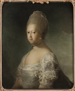 Hannoverin Caroline Mathilde, Ison-Britannian prinsessa ja Tanskan ja Norjan kuningatar puoliso - Ison-Britannian Caroline Matilda (1751-1775), Tanskan kuningatar, Pilo, Carl Gustaf (1711-1793) muotokuva. Öljy kankaalle. Koko: 76 x 63 cm. Nationala