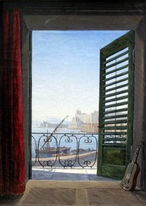 Saksa: Balkon in Neapel Parvekehuone Napolinlahdelle avautuvalla parvekkeella tekijältä Carl Gustav Carus