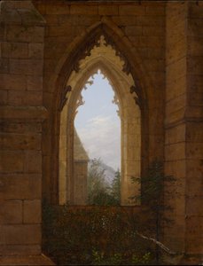 Gotisches Fenster in Ruine des Klosters Oybin