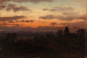 Maisema auringonlaskun aikaan tekijältä Carl Gustav Carus
