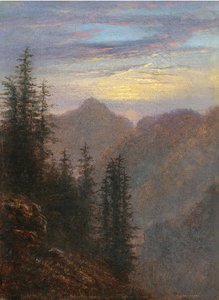 Vuoristomaisema hämärässä tekijältä Carl Gustav Carus
