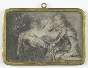 Nuori nainen, joka häiritsee soturia, kun yksi hänen lapsistaan ​​ryöstää hänet tekijältä Carl Gustav Klingstedt (attributed to)
