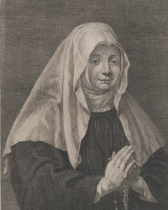 Muotokuva rukoilevasta nunnasta, n. 1771. tekijältä Carl Guttenberg