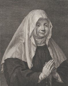 Muotokuva rukoilevasta nunnasta, n. 1771. tekijältä Carl Guttenberg
