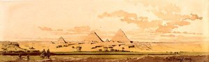 Gizan pyramidit, 1859 (wc paperilla) tekijältä Carl Haag