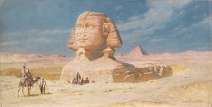 Gizan sfinksi ja Mykerinoksen pyramidi, 1874.