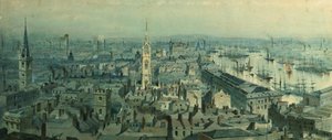 Näkymä Lontooseen monumentilta itään, 1848