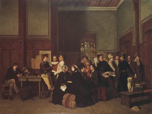 Kolmannen luokan odotushuone II, n. 1865 tekijältä Carl Hendrik d Unker