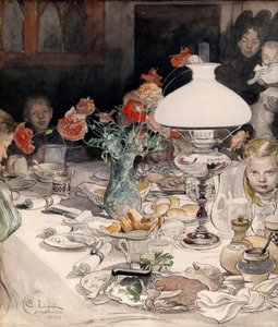 Iltalampun ympärillä tekijältä Carl Larsson
