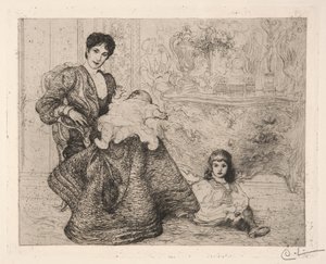 Dora Lamm ja hänen poikansa tekijältä Carl Larsson