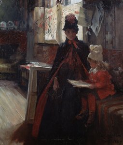 Valandissa, sisätiloissa Karinin ja Suzannen kanssa tekijältä Carl Larsson