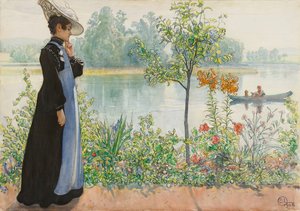 Karin rannalla tekijältä Carl Larsson