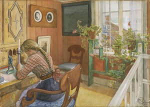 Kirjekirjoitus, 1912 (wc paperilla) tekijältä Carl Larsson