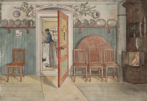 Vanha Anna, A Home -sarjasta, n. 1895 (wc paperilla) tekijältä Carl Larsson