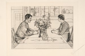 Omakuva etsaajana tekijältä Carl Larsson