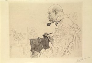 Omakuva etsaajana tekijältä Carl Larsson