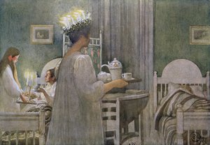 Pyhän Lucian juhla 13. joulukuuta tekijältä Carl Larsson