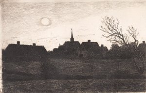 Hornbækin kirkko, kesäilta tekijältä Carl Locher