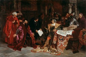 Keisari Maximilian vastaanottaa Venetsian suurlähettiläät Veronassa, 1879.