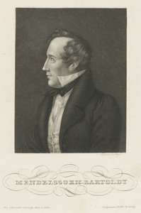 Felix Mendelssohn Bartholdyn muotokuva, n. 1840.