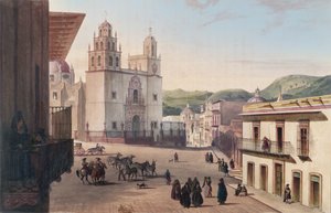 Plaza Mayor de Guanajuato (värillinen kaiverrus)