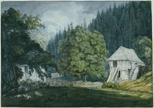 Schneidemühle Beuerner Thalessa (sivu 8 Badenin ympäristön luonnoskirjasta)