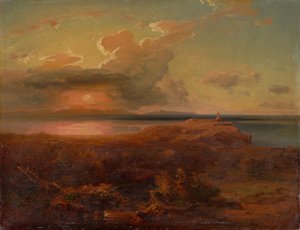 Carl Rottmann - "Aegina ja Apollon temppeli". Noin 1835 tekijältä Carl Rottmann