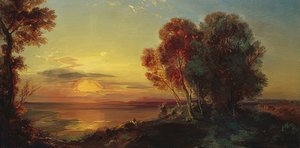 Auringonlasku Starnberg-järvellä