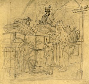 Matkustaminen, 1800-luvun puoliväli, n. 1924. tekijältä Carl Spitzweg