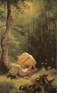 Der Maler auf einer Waldlichtung