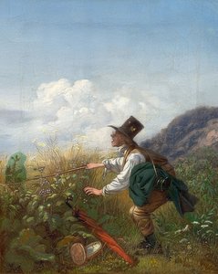 Perhosesipalloilija (kasvitieteilijä). Noin 1837 tekijältä Carl Spitzweg