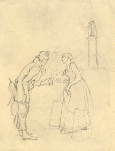 The Shy Suitor, 1800-luvun puoliväli, loppu, n. 1924. tekijältä Carl Spitzweg