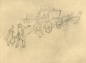 Thespian Actor Travelling, 1800-luvun puoliväli, loppu, n. 1924. tekijältä Carl Spitzweg