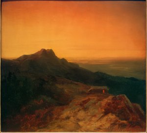 Benediktenwand illalla tekijältä Carl Spitzweg