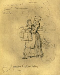 Die Kellnerin, 1800-luvun puoliväli, loppu, n. 1924. tekijältä Carl Spitzweg