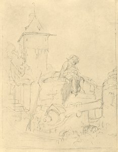 Die Schildwache, 1800-luvun puoliväli, loppu, n. 1924. tekijältä Carl Spitzweg