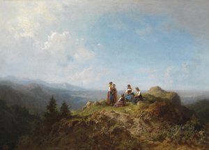 Dirndln auf der Alm tekijältä Carl Spitzweg