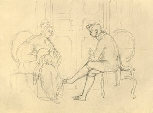 Vakava kysymys, 1800-luvun puoliväli, loppu, n. 1924. tekijältä Carl Spitzweg