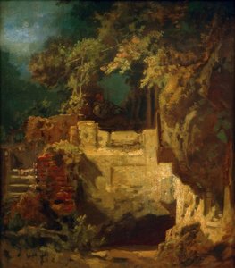 Geigender Eremit Felsenklausessa tekijältä Carl Spitzweg