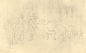 Hänen korkeutensa etuhuoneessa, 1800-luvun puolivälissä, vuonna 1924. tekijältä Carl Spitzweg