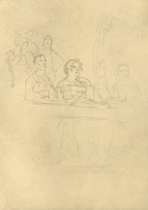 In der Loge, 1800-luvun puoliväli, loppu, n. 1924. tekijältä Carl Spitzweg