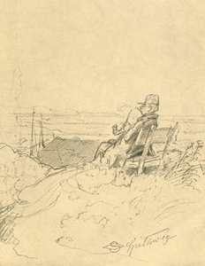 Töiden jälkeen on hyvä lepo, 1800-luvun puoliväli, loppu, v1924. tekijältä Carl Spitzweg