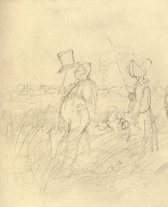 Sonntagsspaziergang, 1800-luvun puoliväli, loppu, n. 1924. tekijältä Carl Spitzweg