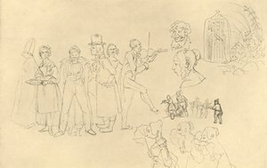 Erilaisia ​​tyyppejä, 1800-luvun puoliväli, loppu, n. 1924. tekijältä Carl Spitzweg