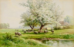 Pastoraalinen maisema, 1800-luvun loppu - 1900-luvun alku. tekijältä Carl Weber