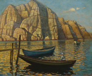 Fornetin saari Kjerringvikin lähellä (maalaus) tekijältä Carl Wilhelm Barth