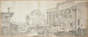 Hadrianuksen kirjasto ja Suuri moskeija Ateenassa tekijältä Carl Wilhelm Freiherr von Heideck