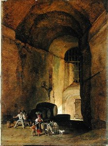An Osteria, 1830 (1836?) (öljy paperille kankaalle) tekijältä Carl Wilhelm von Heidick
